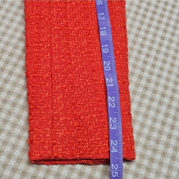 LOFT Rapture Red Coral Trendy Career Professional  Double Breasted Tweed Blazer - Picture 13 of 13